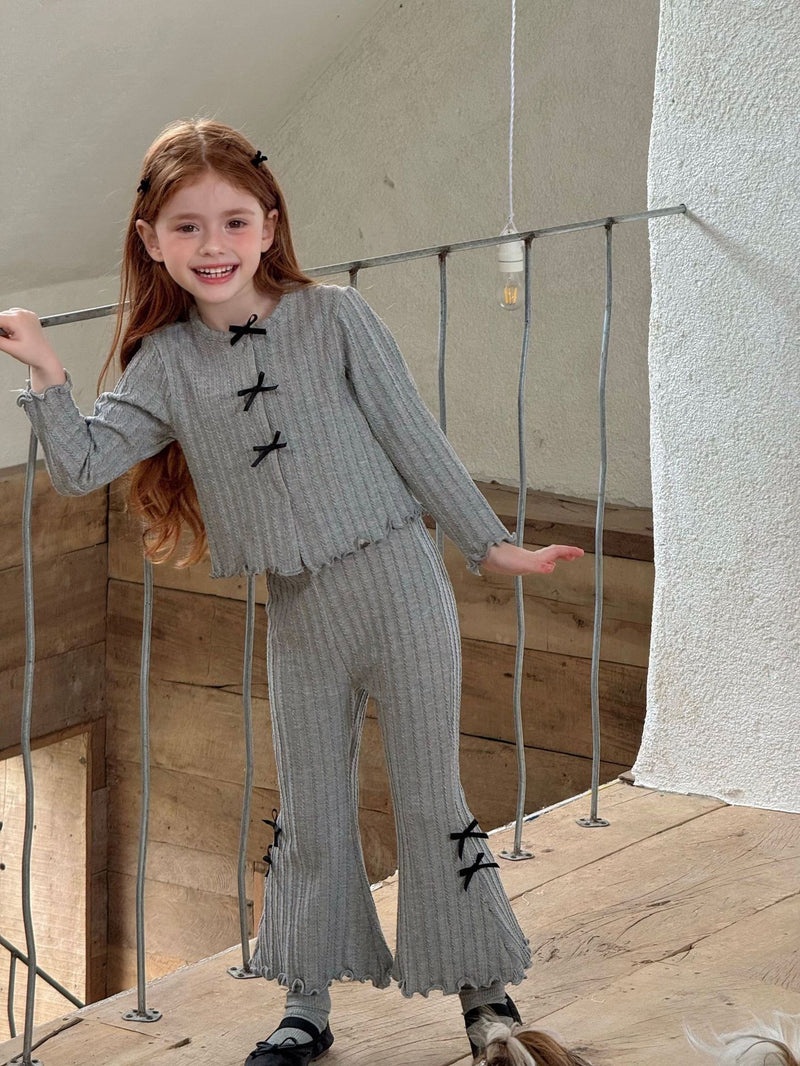 otaly / ribbon cardigan pants set【for kids , jr】(no.5699)