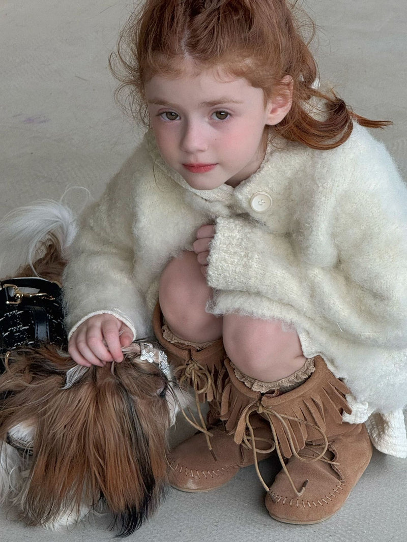 otaly / fluffy cardigan coat【for kids , jr】(no.5676)