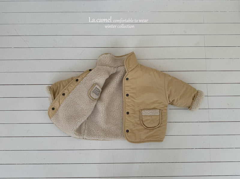 la camel  / reversible bubble padding jacket