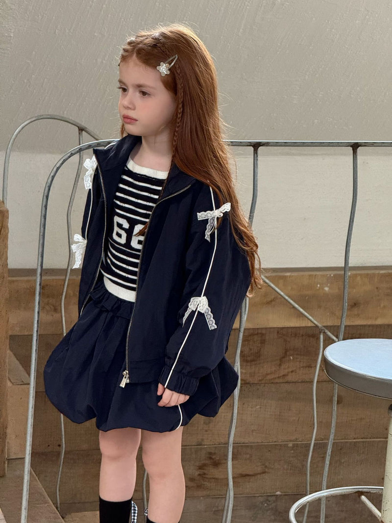 otaly / ribbon jacket skirt set【for kids , jr】(no.5690)