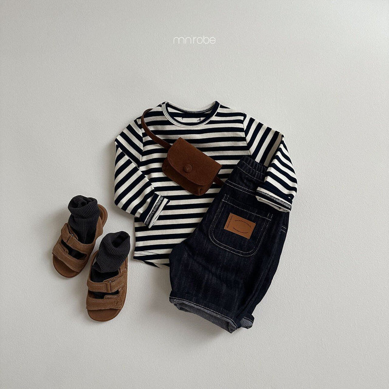 mini robe / pintuck denim pants