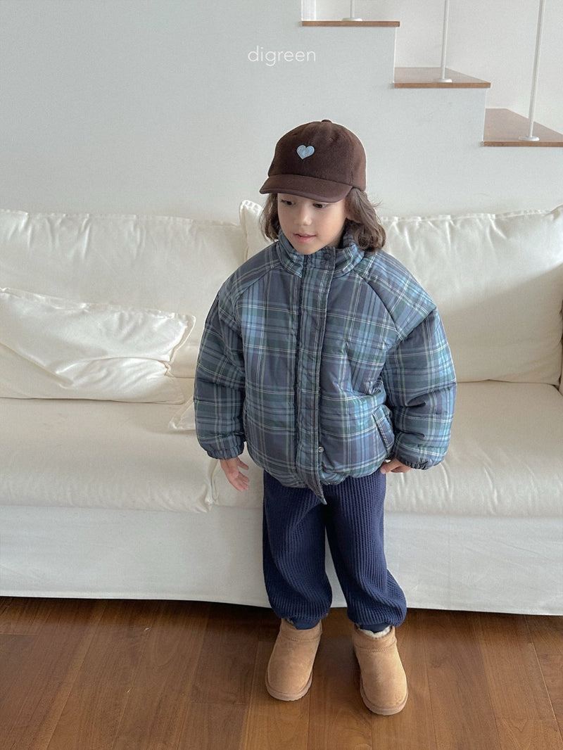 digreen / tori check padding【for kids】