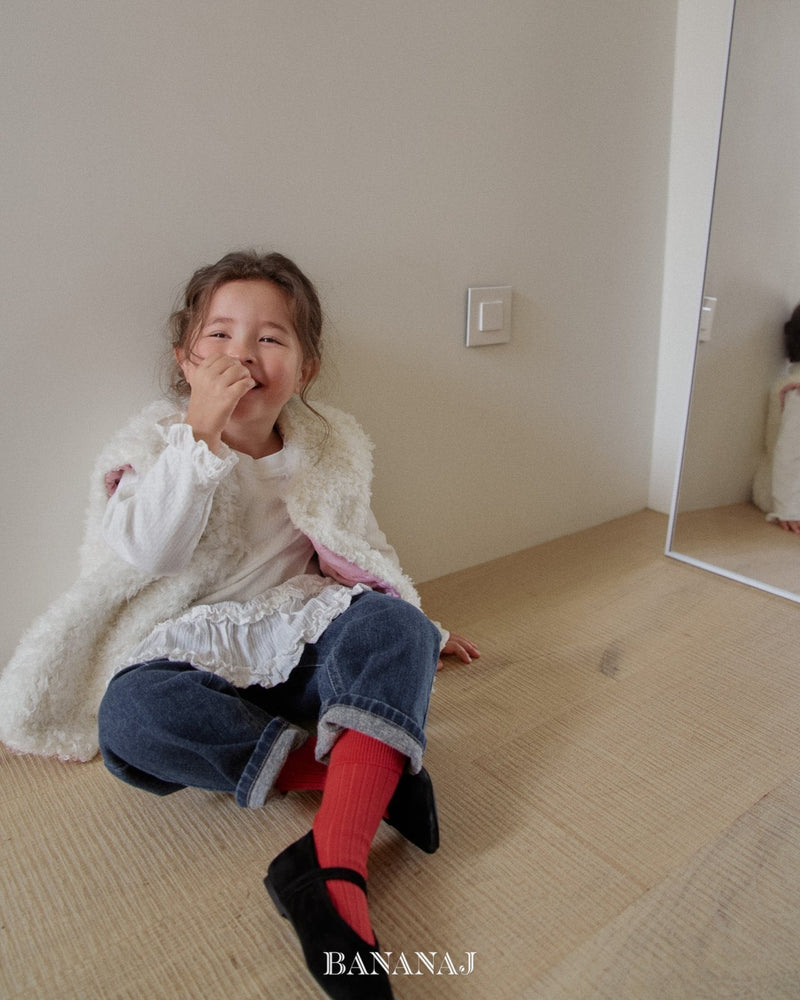 bananaj / lopple frill tee 【for kids & jr.】