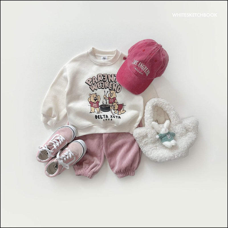 white sketch book / rib mink jogger pants【for kids&Jr.】