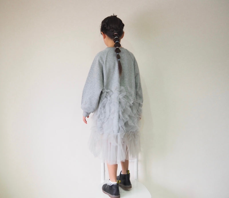 一部即納 otaly / grey patchwork dress【for kids , jr】