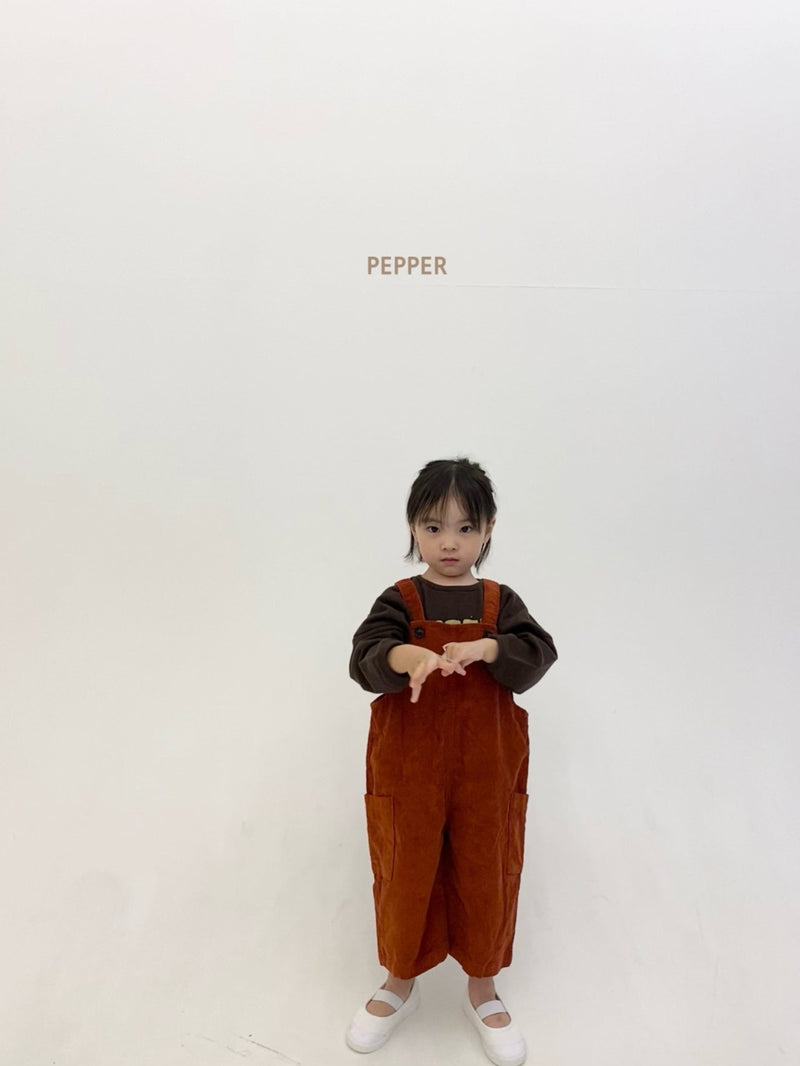 pepper / pepper corduroy overall