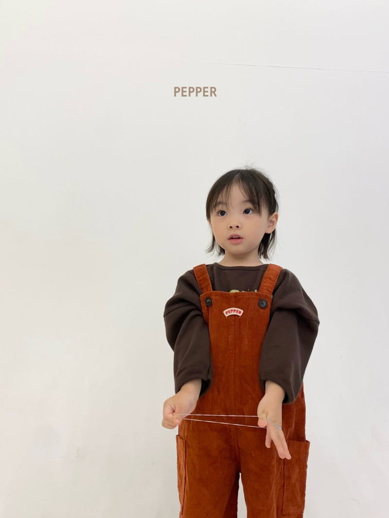 pepper / pepper corduroy overall