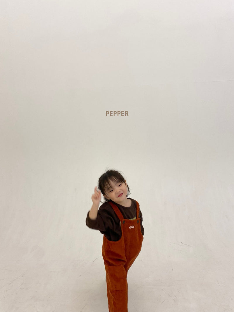 pepper / pepper corduroy overall