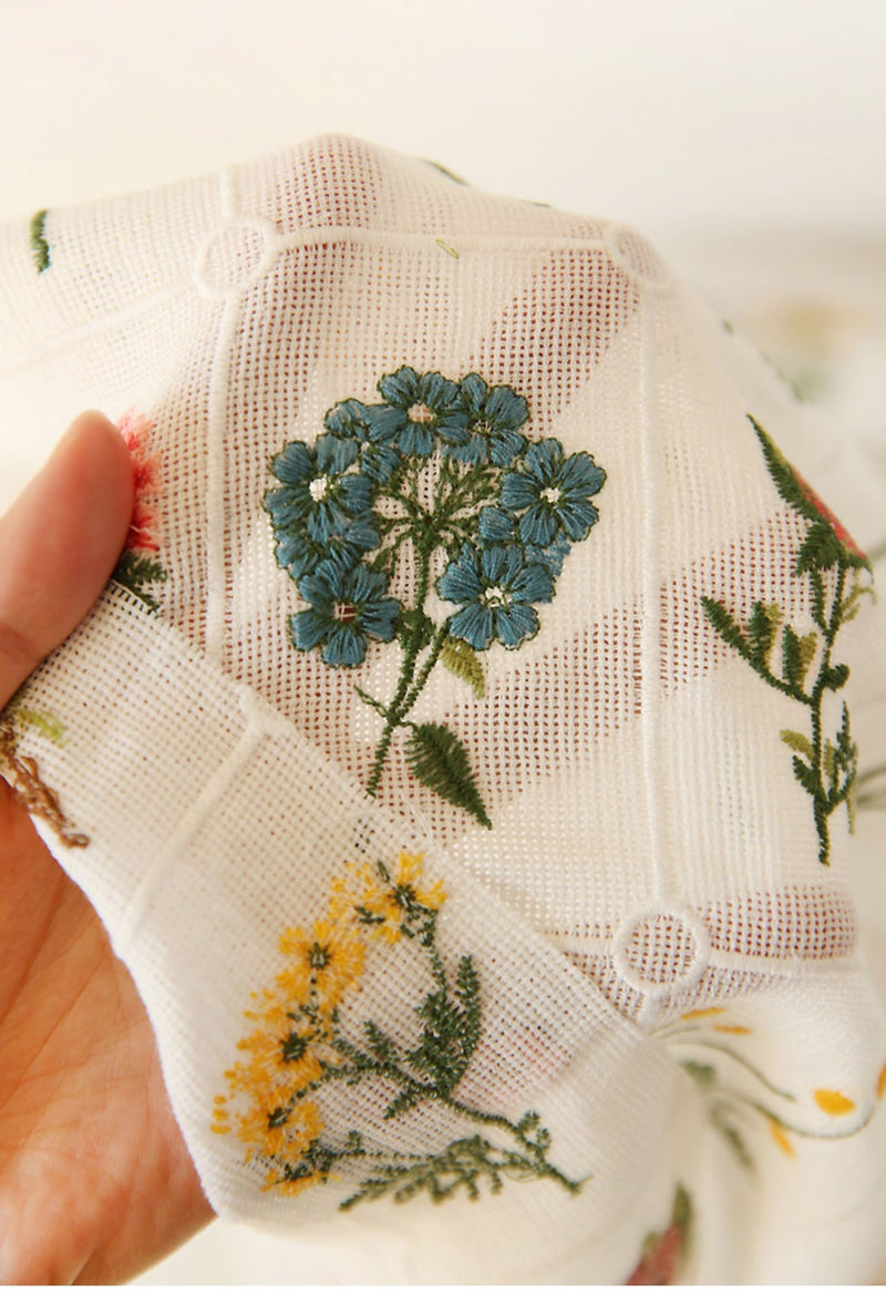 flower embroidery cloth