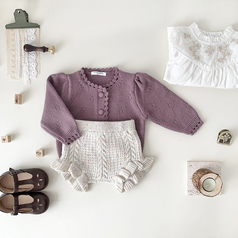 cutemily flower knit cardigan