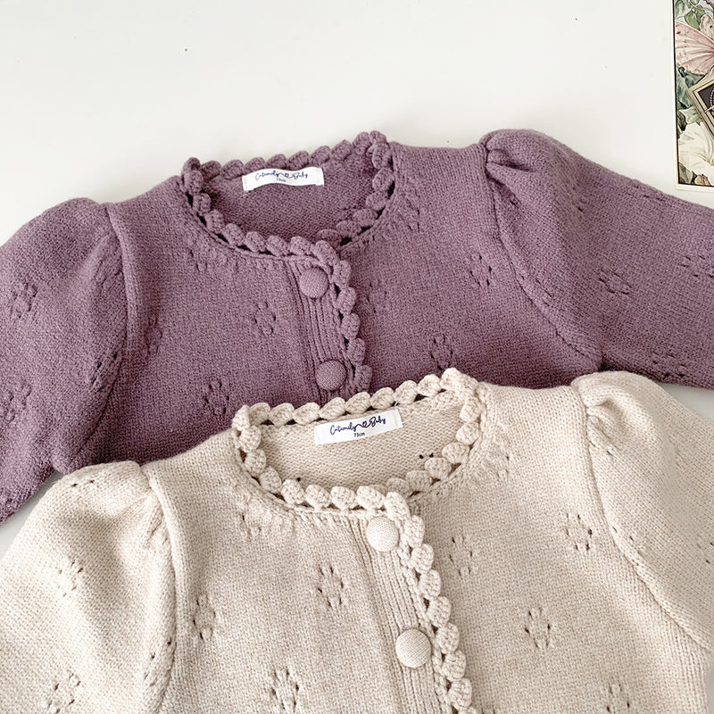 cutemily flower knit cardigan