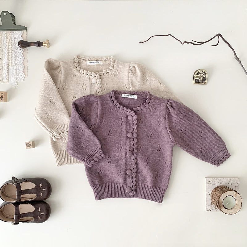 cutemily flower knit cardigan