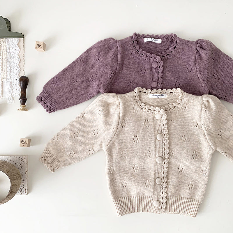 cutemily flower knit cardigan