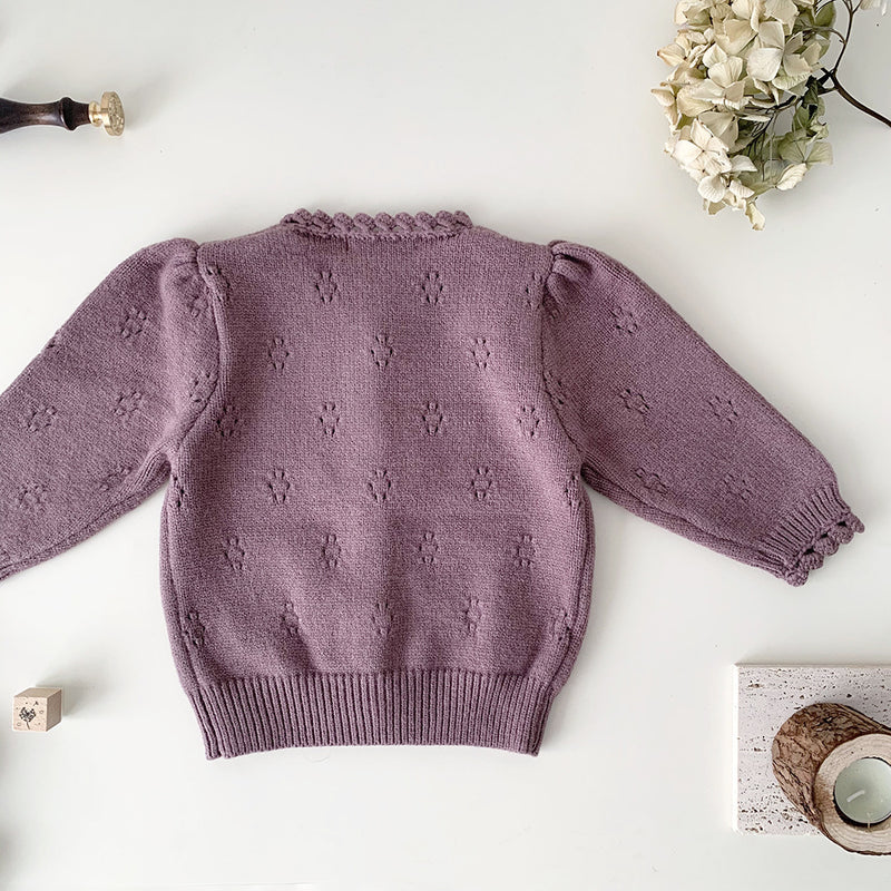 cutemily flower knit cardigan