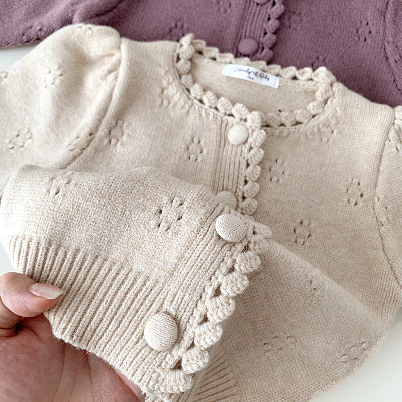 cutemily flower knit cardigan