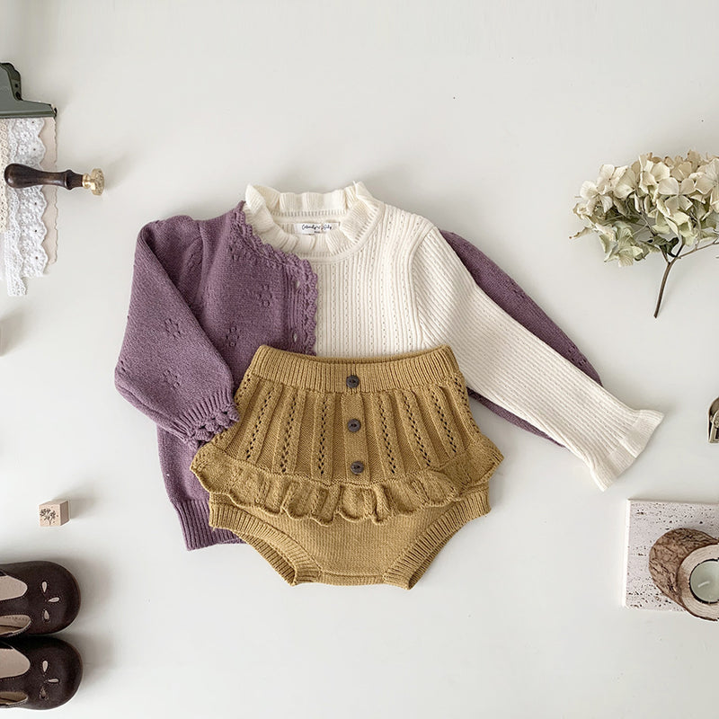 cutemily flower knit cardigan