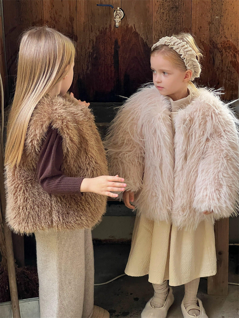 cheng le  /  shaggy jacket coat 【for kids , jr】