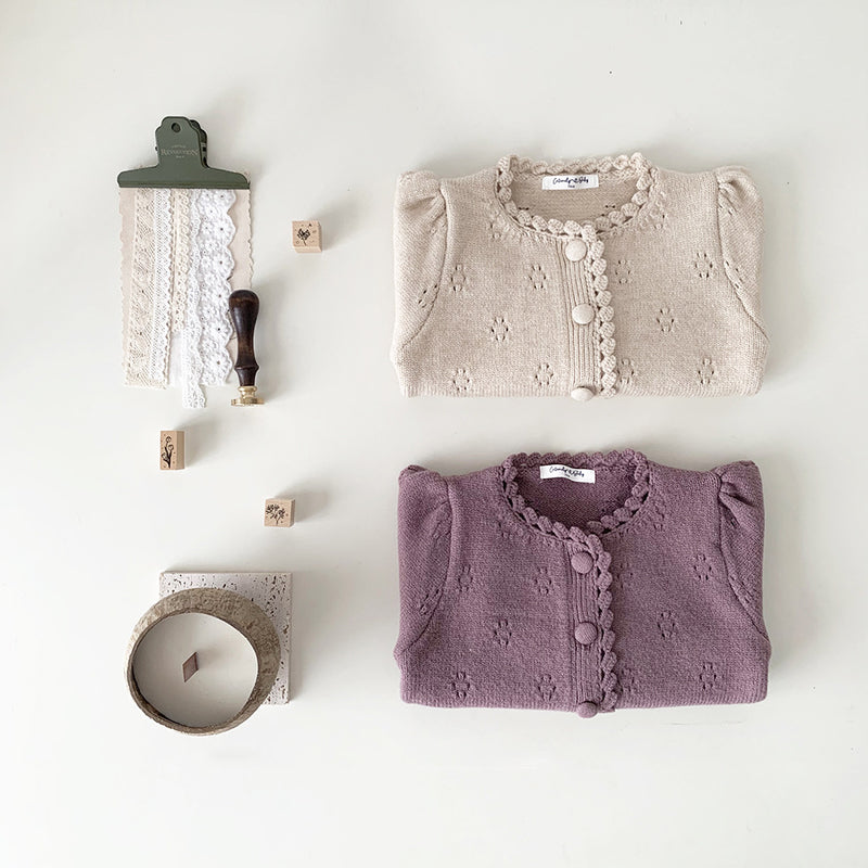 cutemily flower knit cardigan