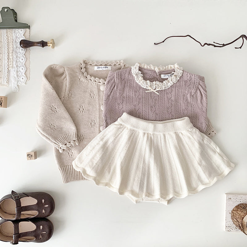 cutemily flower knit cardigan