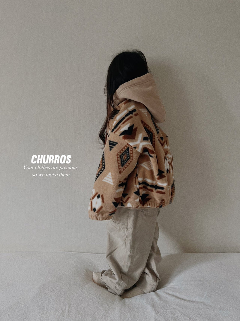 churros / inca fleece zip up【for kids , jr】