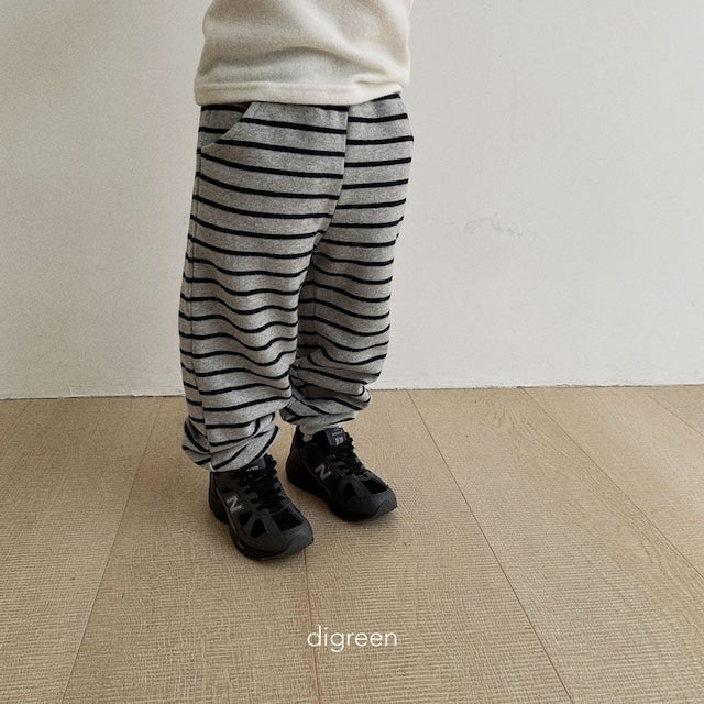 digreen / warm stripe pants