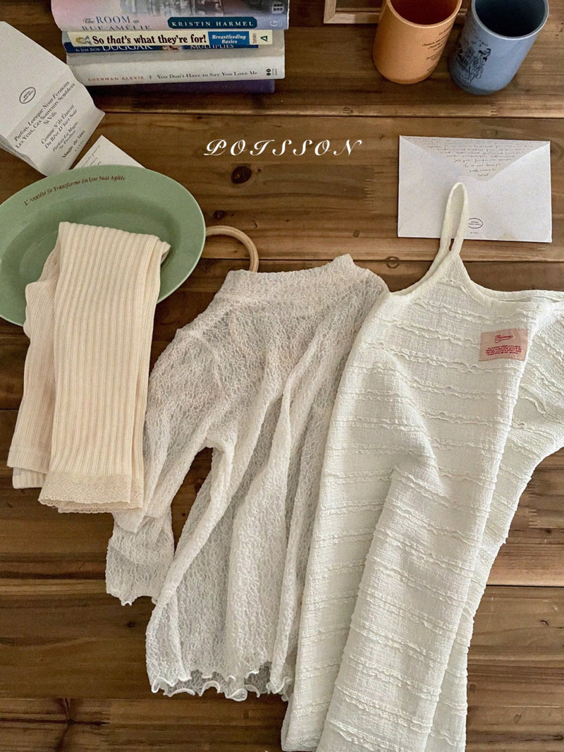 poisson / lace layered one-piece
