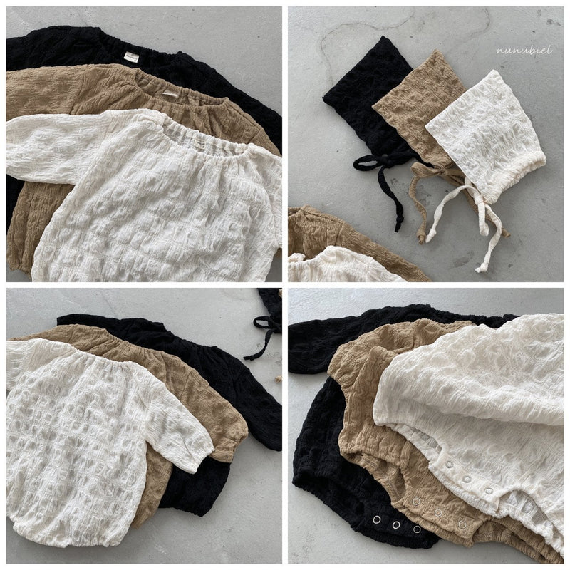 nunubiel/ bebe arani romper & bonnet