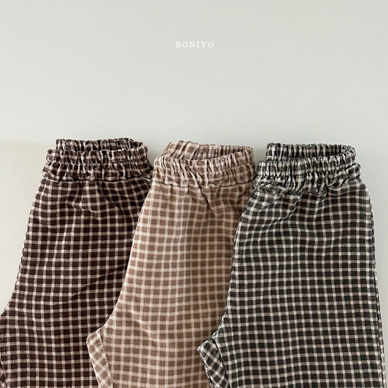 bonito / check corduroy pants