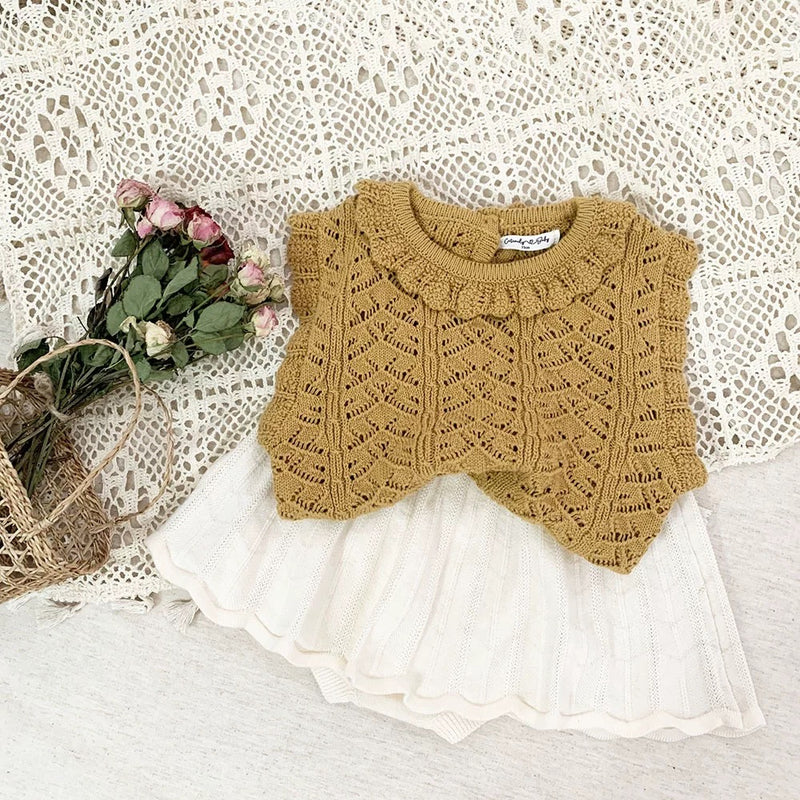 :一部即納: lace knit vest