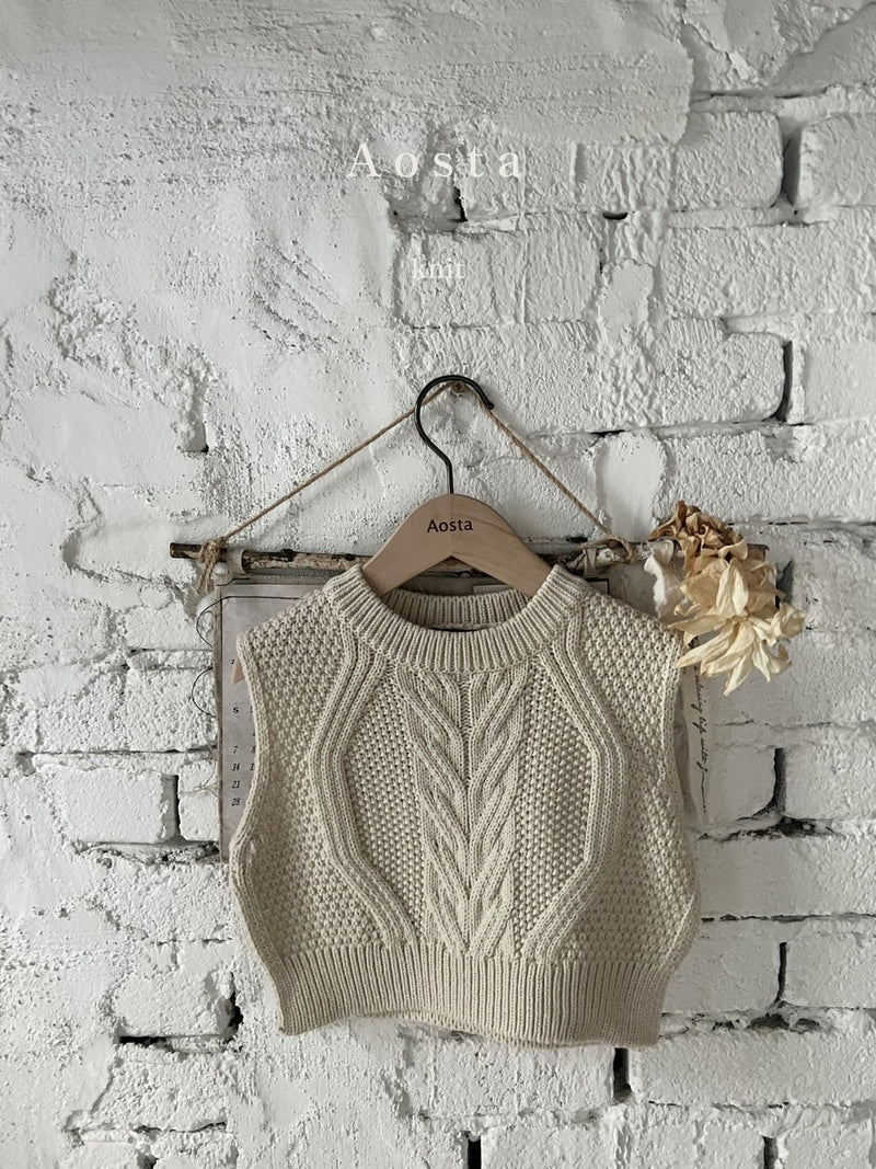 :即納: aosta / almond knit vest